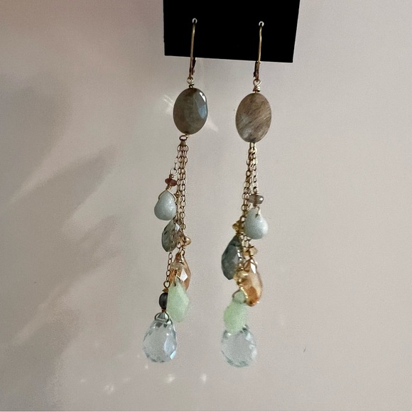 Labradorite Topaz Chalcedony Pearl Amazonite 14KTGP - Picture 5 of 6